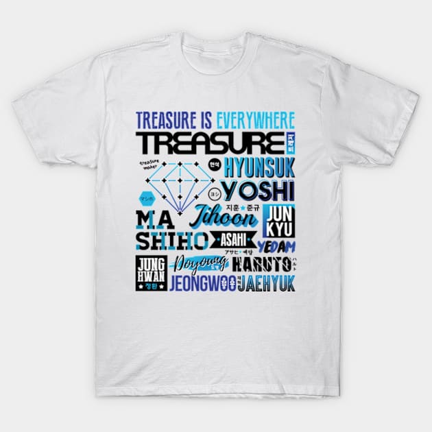 TREASURE Font Collage T-Shirt by skeletonvenus